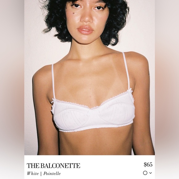 Cou Cou Intimates Other - Cou Cou Intimates Balconette Bra White Pointelle